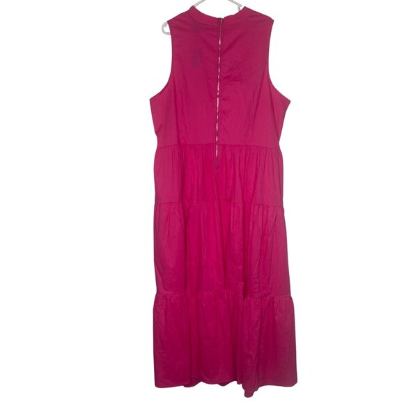 NEW Ashley Stewart Maxi Dress Womens Size 26/28 Pink Sleeveless Tiered Boho - Picture 4 of 11